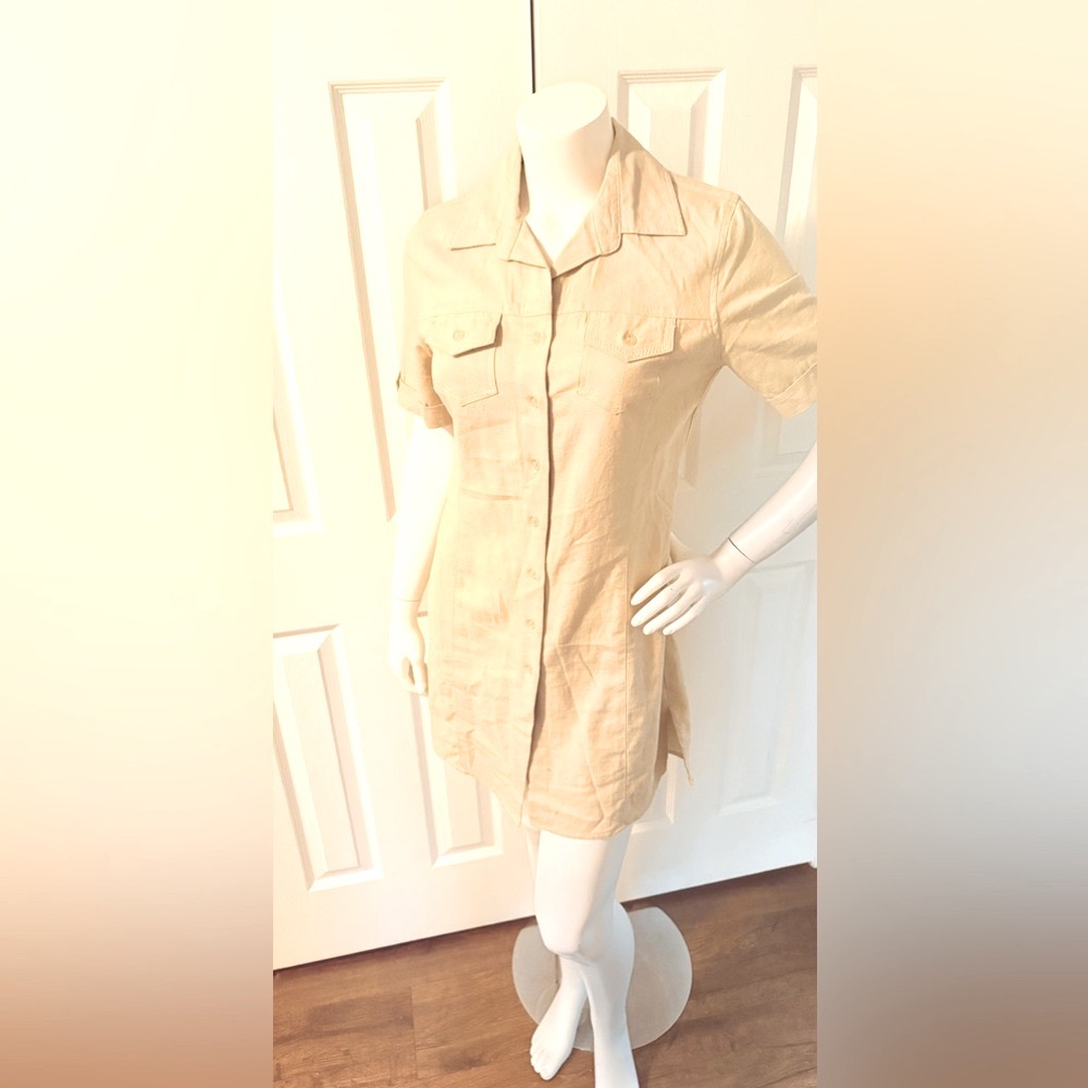 Jessica Sport Taupe Linen Blend Mini Dress -Like New Condition